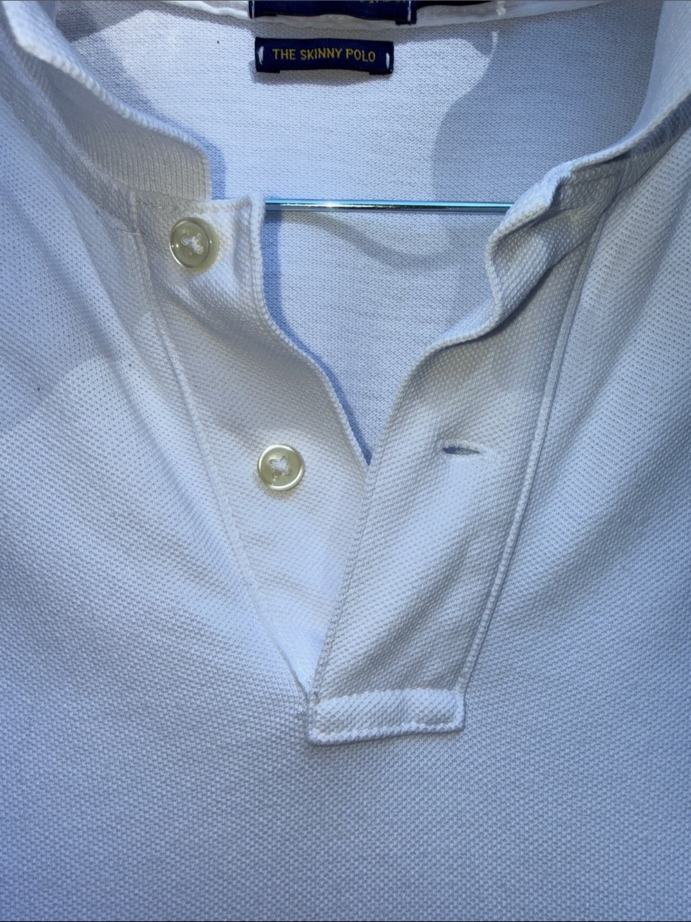 Polo by Ralph Lauren White Short-Sleeve Polo with Navy Pony Sz L theskinny polo - Picture 4 of 5